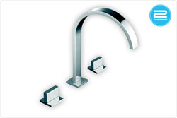 Treforo 3 Hole Curved Spout Tap